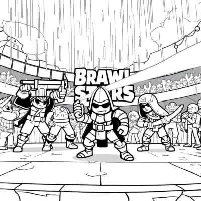 Sách tô màu: Brawl Stars – Trận chiến trên đấu trường dưới mưa