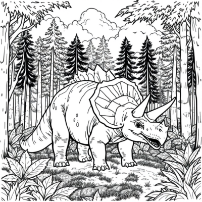 Khủng long – Triceratops trong rừng tiền sử