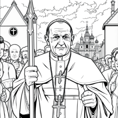 Sách tô màu: Giáo hoàng John Paul II – John Paul II trong chuyến hành hương tới Ba Lan