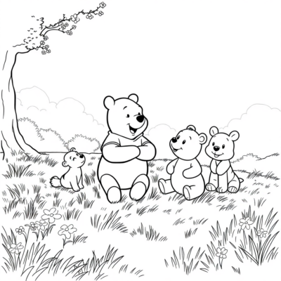 Sách tô màu: Winnie the Pooh – Winnie trên cánh đồng với bạn bè