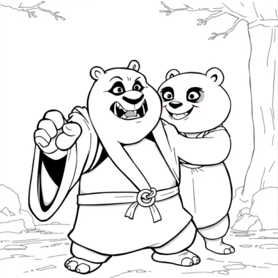 Sách tô màu: Kung Fu Panda – Sư phụ Shifu huấn luyện Po