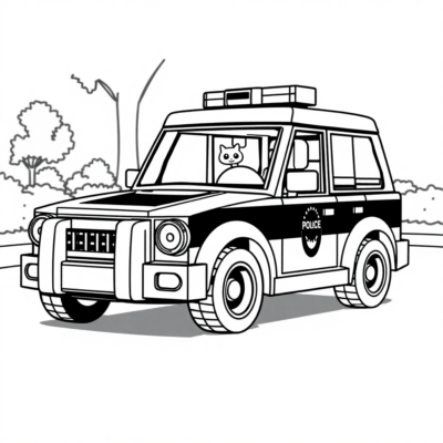 Sách tô màu: Xe tuần tra LEGO trên sóng