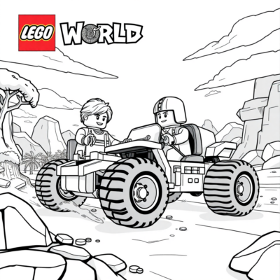 Sách tô màu: Lego Worlds – Đua xe từ khối lego