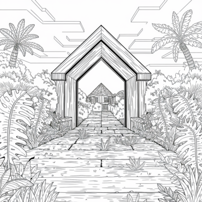 Minecraft – Cổng vào Nether trong rừng nhiệt đới