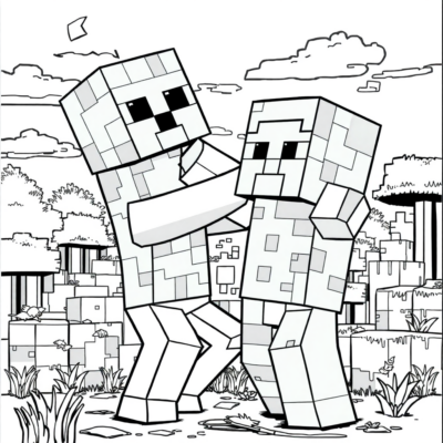 Sách tô màu: Minecraft – Steve chiến đấu với Creeper