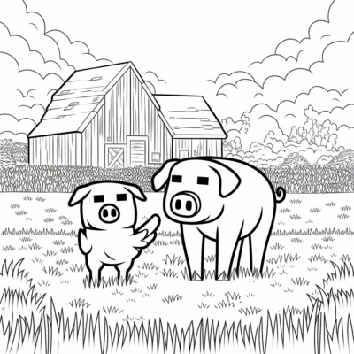 Minecraft – Động vật trên trang trại: lợn và gà