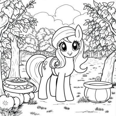 Sách tô màu: My Little Pony – Applejack làm việc trong vườn