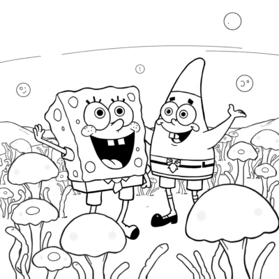 Sách tô màu: SpongeBob – SpongeBob và Patrick trong Jellyfish Fields