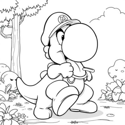 Sách tô màu: Super Mario – Yoshi ăn đối thủ