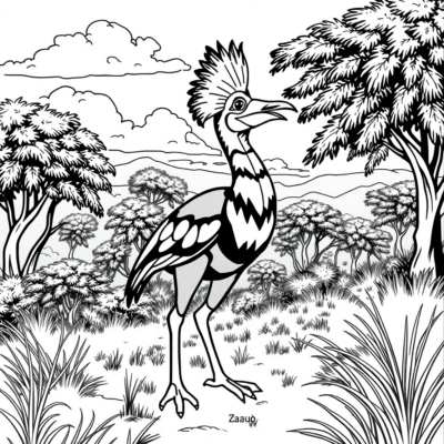 Coloring Book: Zazu patrolling the savannah