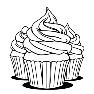 Bánh cupcake tô màu