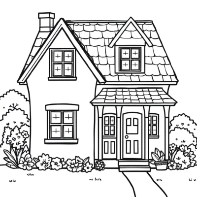 Ngôi nhà rực rỡ cho bé tô màu