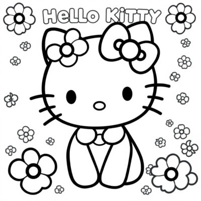 Sổ Tô Màu Mèo Hello Kitty đáng yêu