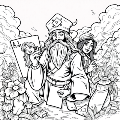 Sách tô màu: thẻ bài tô màu