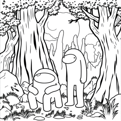 Sách tô màu: sách tô màu Among Us