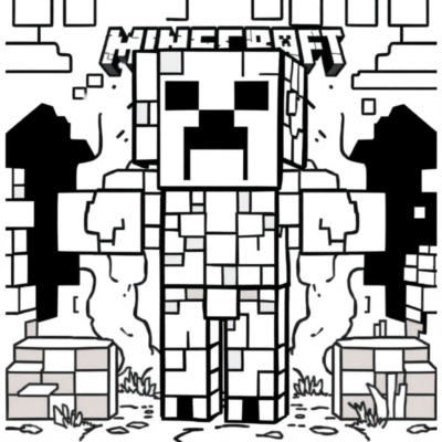 Sách tô màu Minecraft Herobrine