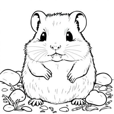 Tranh tô màu: tranh tô màu cho trẻ em chuột hamsters