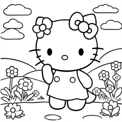 Sách tô màu: sách tô màu cho trẻ em in hello kitty