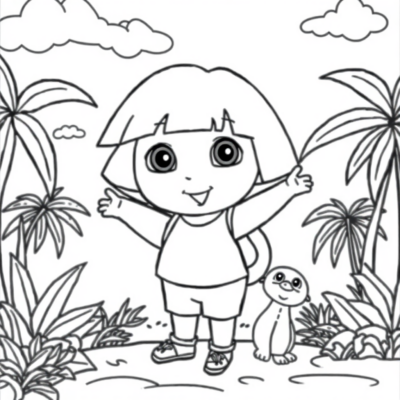 Coloring book: Dora khám phá thế giới cho trẻ em