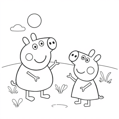Tranh tô màu: tranh tô màu cho trẻ em Peppa
