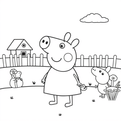 Tranh tô màu: tranh tô màu cho trẻ em heo Peppa