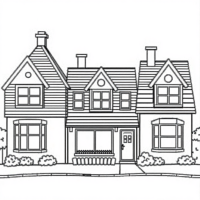 Tranh tô màu nhà in