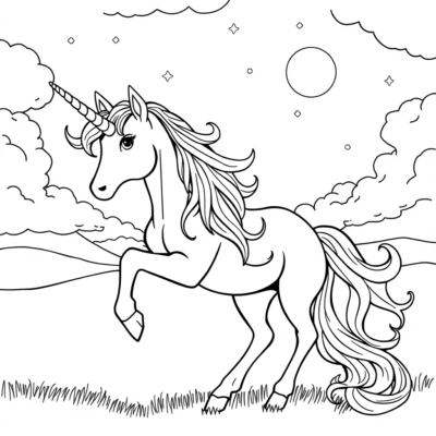 Tập tô kỳ lân dễ thương để in cho bé