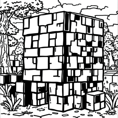 Sách tô màu phong cách Minecraft dành cho bé