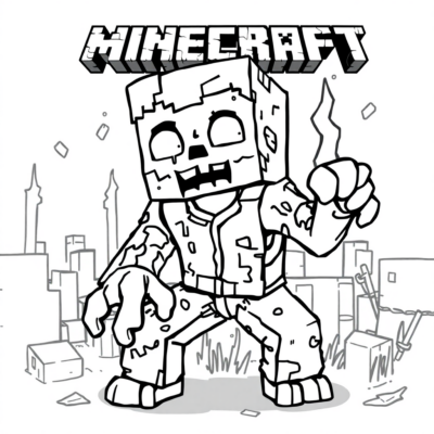 Sách tô màu Zombie Minecraft