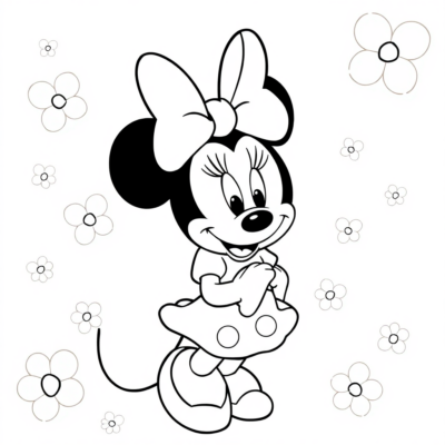 Tranh tô màu chuột Minnie