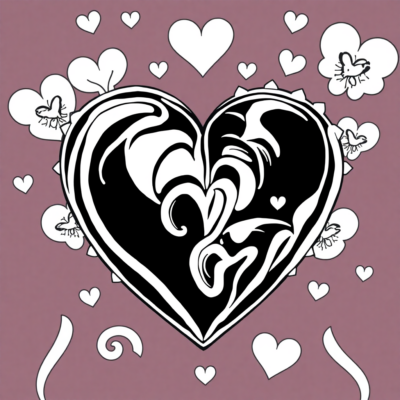 Trang trí màu sắc trái tim in ra