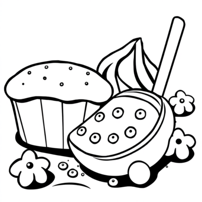 Tranh tô màu bánh kẹo