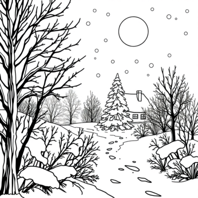 Trang tô màu mùa đông cho bé