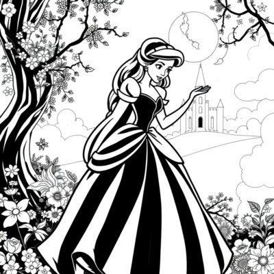 Sách tô màu: Cinderella sách tô màu cho trẻ em