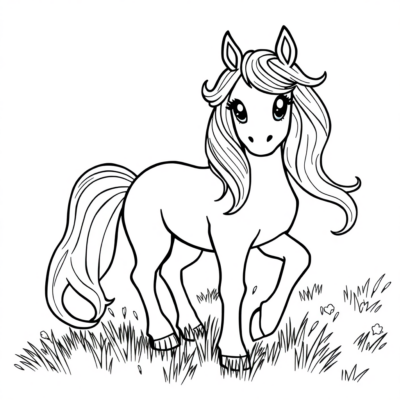 Tranh tô màu ngựa pony