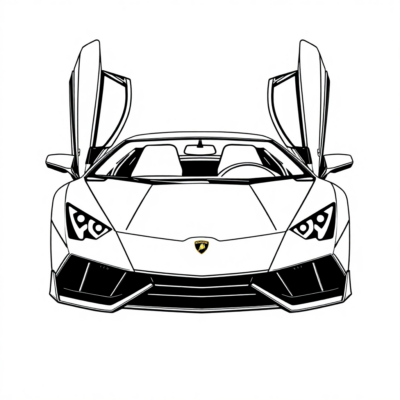 Tranh tô màu siêu xe Lamborghini cho bé