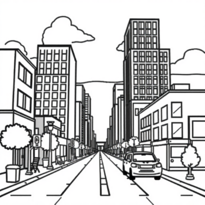 Sách tô màu: thành phố sách tô màu cho trẻ em