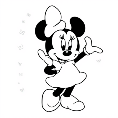 Tranh tô màu Minnie Mouse