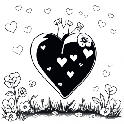 Sách tô màu: trái tim tô màu cho trẻ em