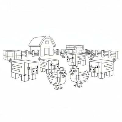 Minecraft – Động vật trên trang trại: lợn và gà