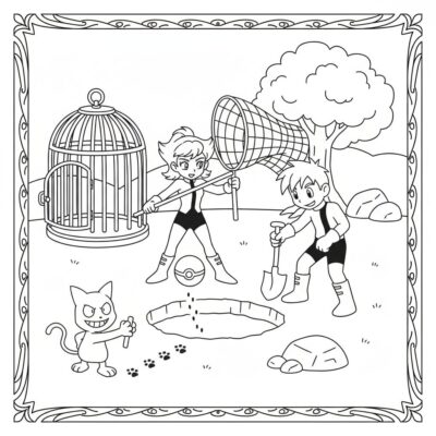 Sách tô màu: POKEMON – Team Rocket đang chuẩn bị một cuộc phục kích