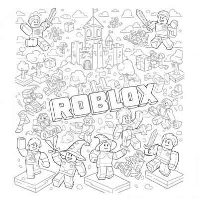Sách tô màu chủ đề Roblox cho trẻ em