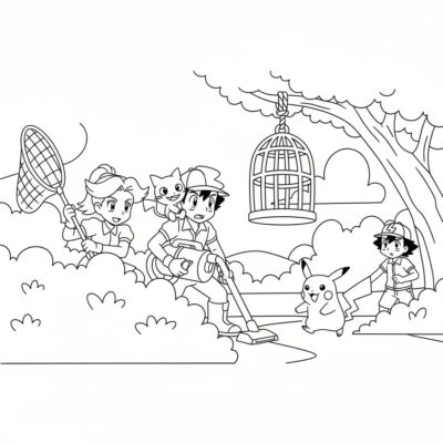 Sách tô màu: POKEMON – Team Rocket đang chuẩn bị một cuộc phục kích