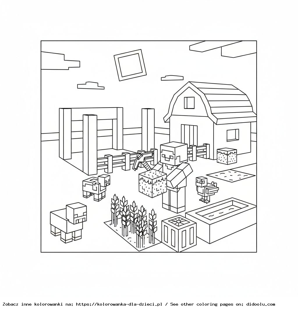 Sách tô màu: Minecraft – Xây dựng trang trại từ khối