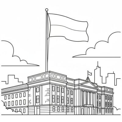 Sách tô màu: cờ Ba Lan dành cho trẻ em