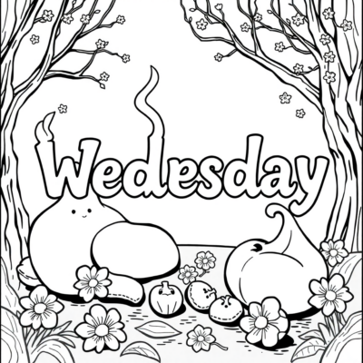 Wednesday sách tô màu in