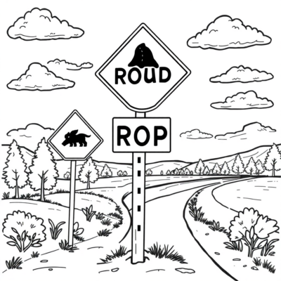 Tô màu: Biển báo giao thông cho bé khám phá