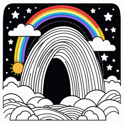 sách tô màu cầu vồng để in