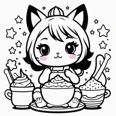 sách tô màu kawaii in