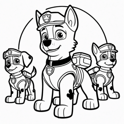 Tranh tô màu cho trẻ em Paw Patrol